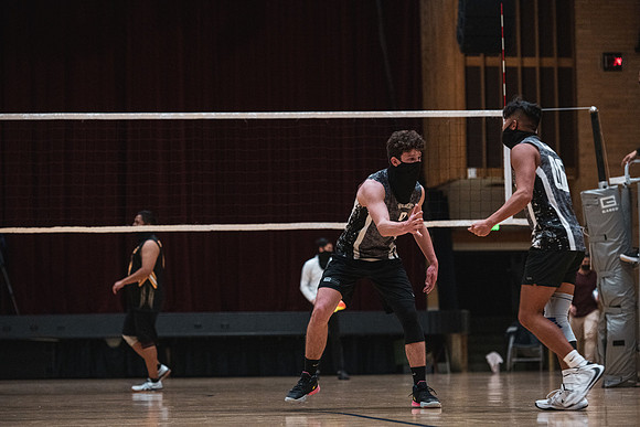 The men's volleyball championship took place in the Hart gym with COVID-19 safety precautions in place.