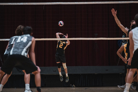 The men's volleyball championship took place in the Hart gym with COVID-19 safety precautions in place.