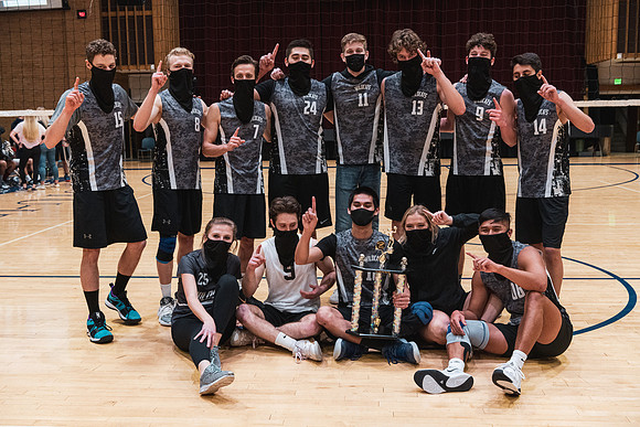 The men's volleyball championship took place in the Hart gym with COVID-19 safety precautions in place.