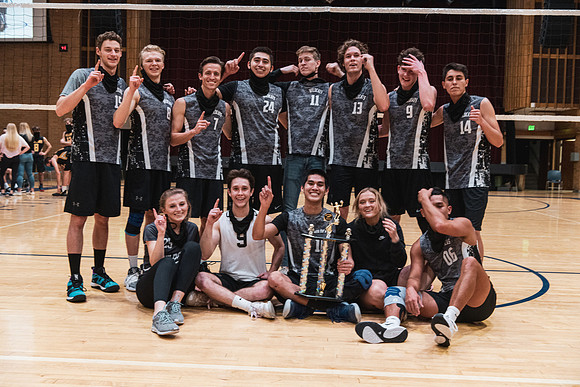 The men's volleyball championship took place in the Hart gym with COVID-19 safety precautions in place.