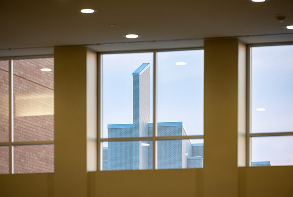 Looking out MC windows at the Taylor Building.