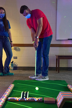 Students enjoy activities while wearing face masks to kick off the fall semester.