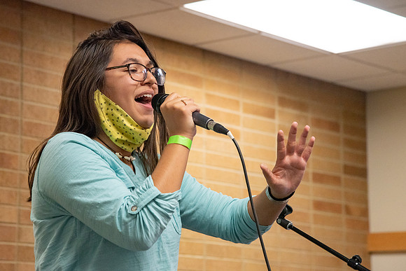 Students enjoy activities while wearing face masks to kick off the fall semester.