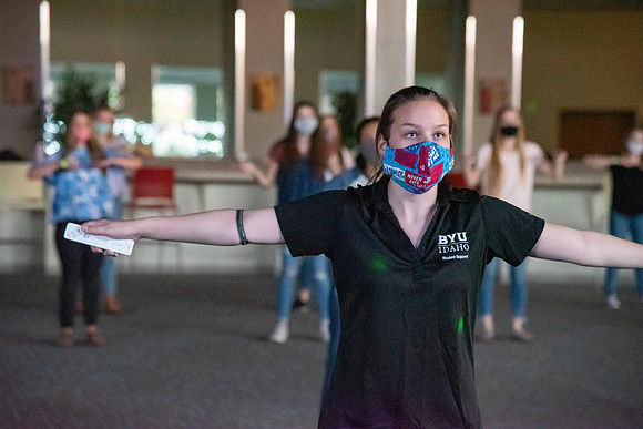 Students enjoy activities while wearing face masks to kick off the fall semester.