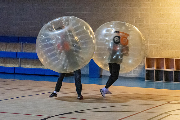 Students enjoy activities while wearing face masks to kick off the fall semester.