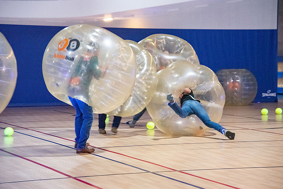 Students enjoy activities while wearing face masks to kick off the fall semester.