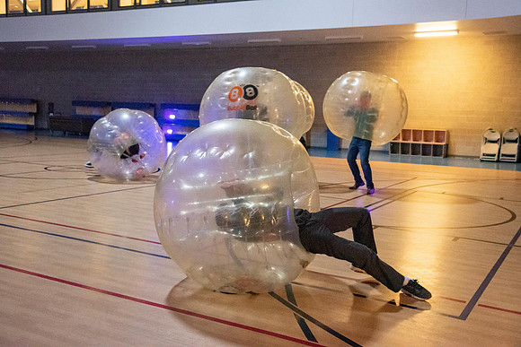 Students enjoy activities while wearing face masks to kick off the fall semester.