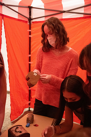 Students enjoy activities while wearing face masks to kick off the fall semester.