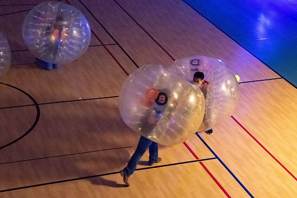 Students enjoy activities while wearing face masks to kick off the fall semester.