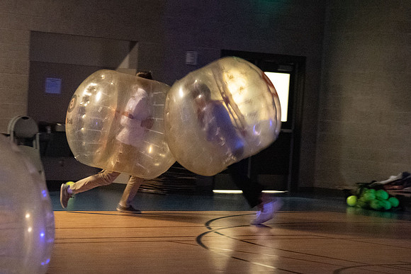Students enjoy activities while wearing face masks to kick off the fall semester.