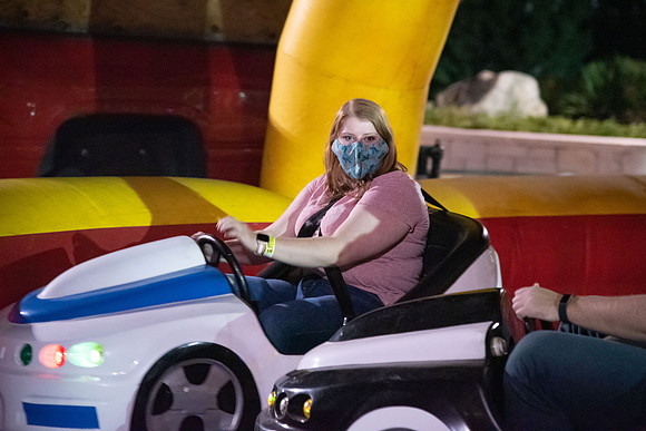 Students enjoy activities while wearing face masks to kick off the fall semester.