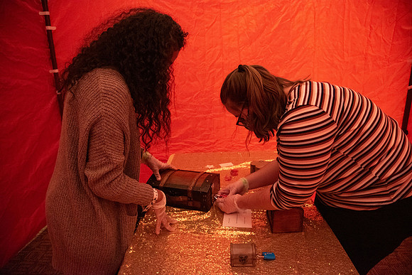 Students enjoy activities while wearing face masks to kick off the fall semester.