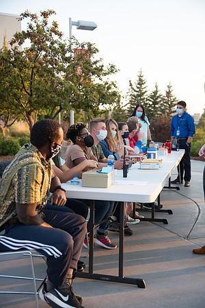 Students enjoy activities while wearing face masks to kick off the fall semester.