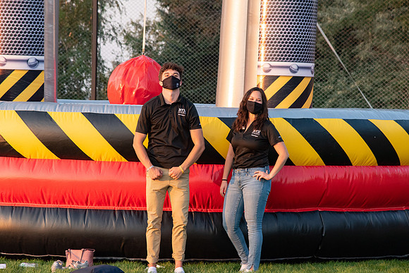 Students enjoy activities while wearing face masks to kick off the fall semester.