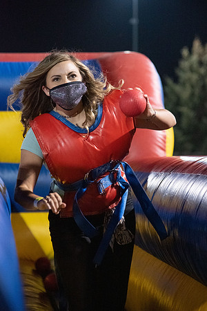 Students enjoy activities while wearing face masks to kick off the fall semester.