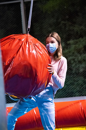 Students enjoy activities while wearing face masks to kick off the fall semester.