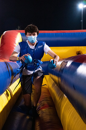 Students enjoy activities while wearing face masks to kick off the fall semester.