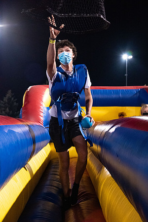 Students enjoy activities while wearing face masks to kick off the fall semester.