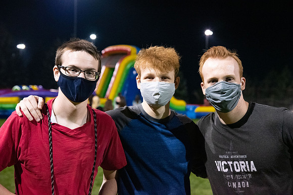 Students enjoy activities while wearing face masks to kick off the fall semester.