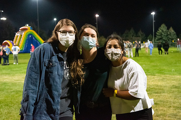Students enjoy activities while wearing face masks to kick off the fall semester.
