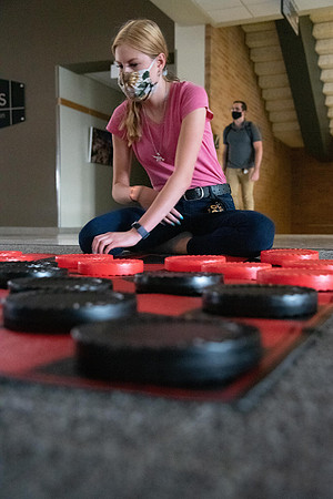 Students enjoy activities while wearing face masks to kick off the fall semester.