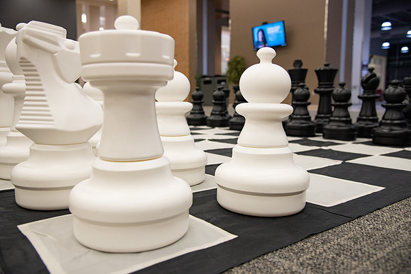 Giant chess board for student activities.