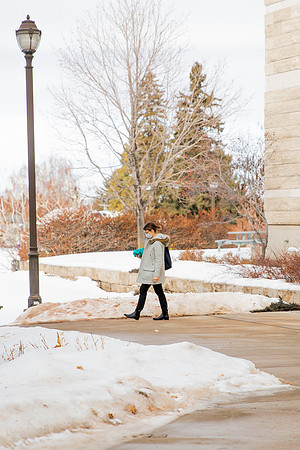 Afternoon walk around campus after snow during Covid-19 pandemic.