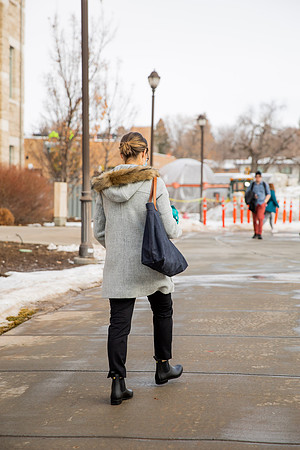 Afternoon walk around campus after snow during Covid-19 pandemic.