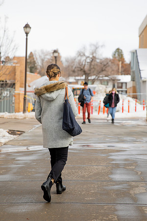 Afternoon walk around campus after snow during Covid-19 pandemic.
