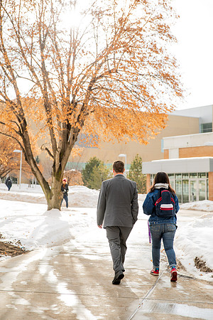 Afternoon walk around campus after snow during Covid-19 pandemic.