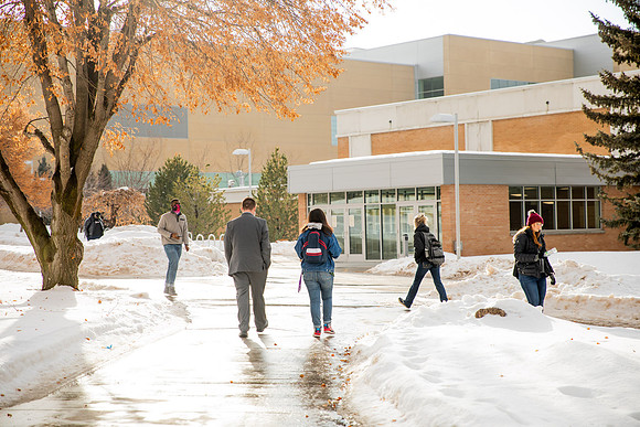 Afternoon walk around campus after snow during Covid-19 pandemic.