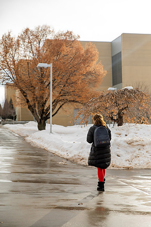 Afternoon walk around campus after snow during Covid-19 pandemic.