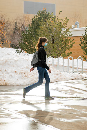 Afternoon walk around campus after snow during Covid-19 pandemic.