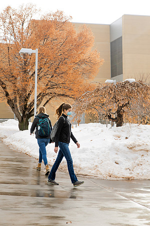 Afternoon walk around campus after snow during Covid-19 pandemic.