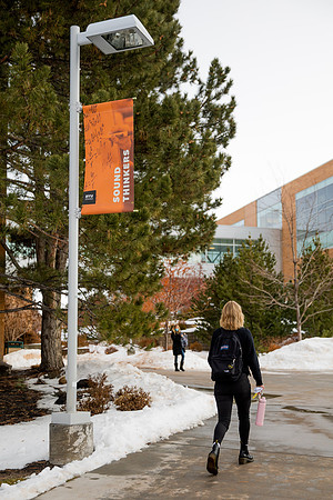 Afternoon walk around campus after snow during Covid-19 pandemic.