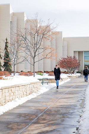 Afternoon walk around campus after snow during Covid-19 pandemic.