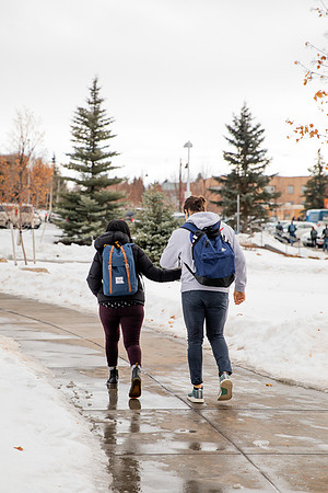 Afternoon walk around campus after snow during Covid-19 pandemic.