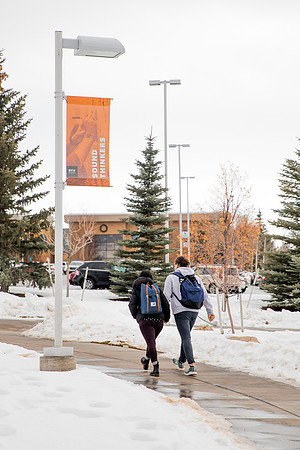Afternoon walk around campus after snow during Covid-19 pandemic.