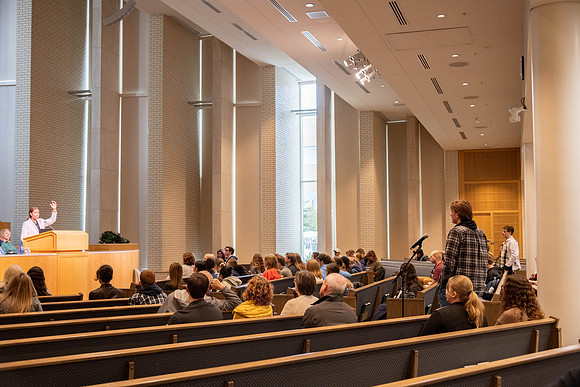 BYUI Forum, Michelle Amos. Located in the Taylor chapel.