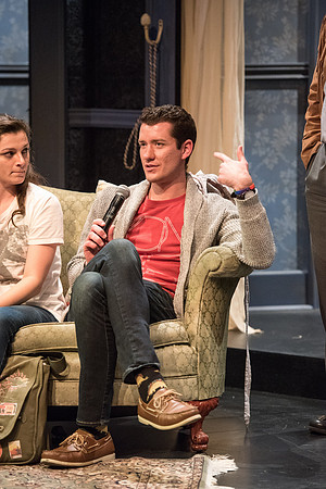 Cast and crew answer audience questions following the theater production of The Glass Menagerie.