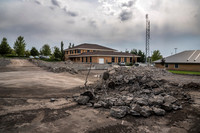 The tennis courts, located on the east side of campus, are being torn down.