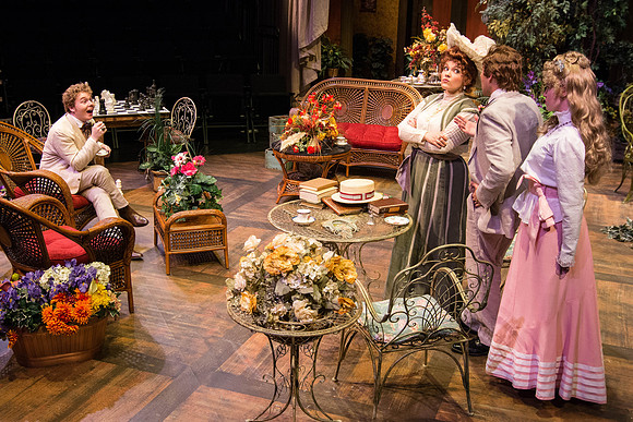 The cast of Brigham Young University-Idaho's production of "The Importance of Being Earnest" pose scenes and moments from the performance.