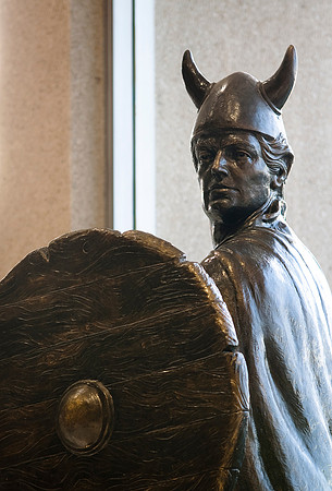 Thor statue in the Hart building foyer.
