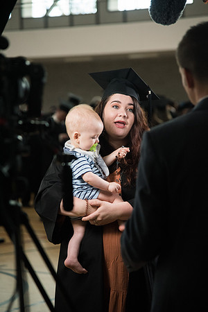BYU-Idaho Graduation. A/V Production interviewing graduates during Commencement. Spring Semester