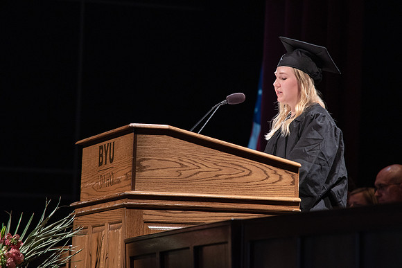 Graduates during convocation for the College of Performing and Visual Arts.