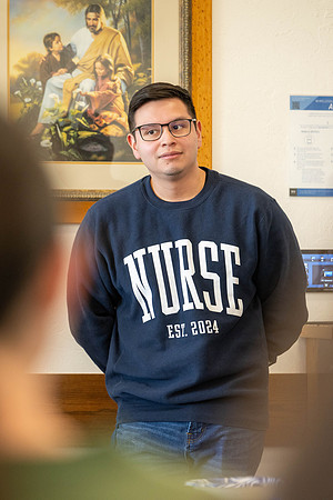 New students attend a nursing orientation as part of their first day.