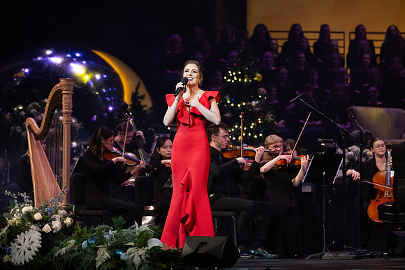 Laura Osnes performs during the Christmas concert with BYUI Student music programs.