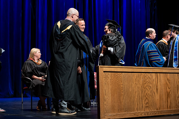 Graduates during convocation for the College of Performing and Visual Arts.