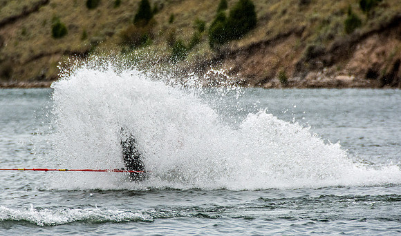 Waterskiing at Ririe Reservoir with BYU-Idaho's President Henry J Eyring. Video shoot for his Fall semester devotional promo video. - Aug 2019