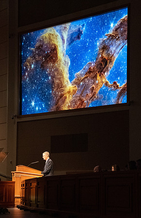 Elder David A. Bednar speaking during devotional at BYU-Idaho.